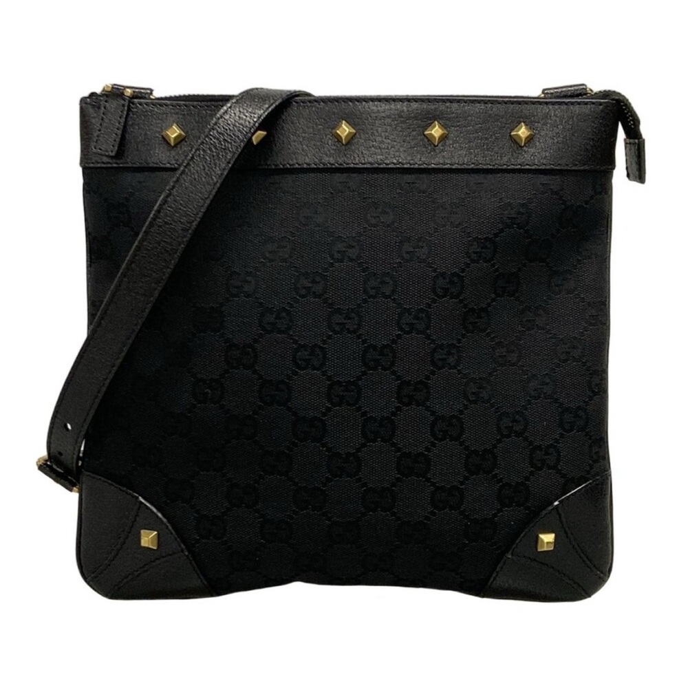 Gucci Black Jacquard Leather Authentic Bag with GG Monogram